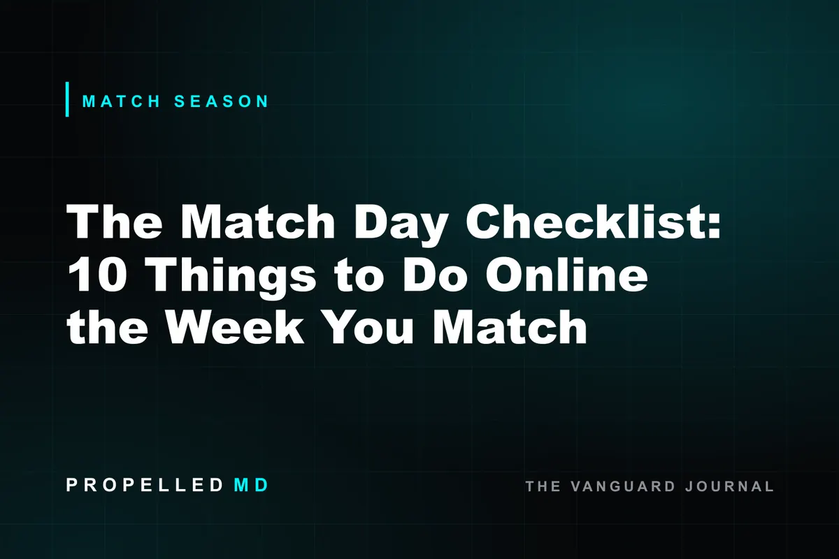 Match Day checklist for new physicians